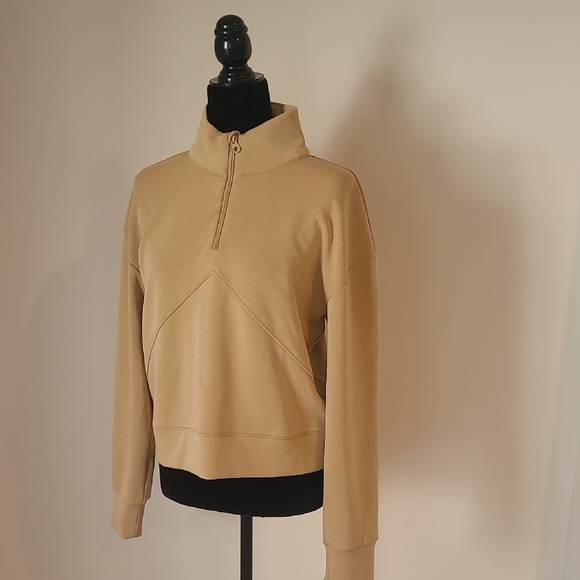 7 Diamonds Sweaters - 7Diamonds REV™ Crop Quarter-Zip Camel  Size M